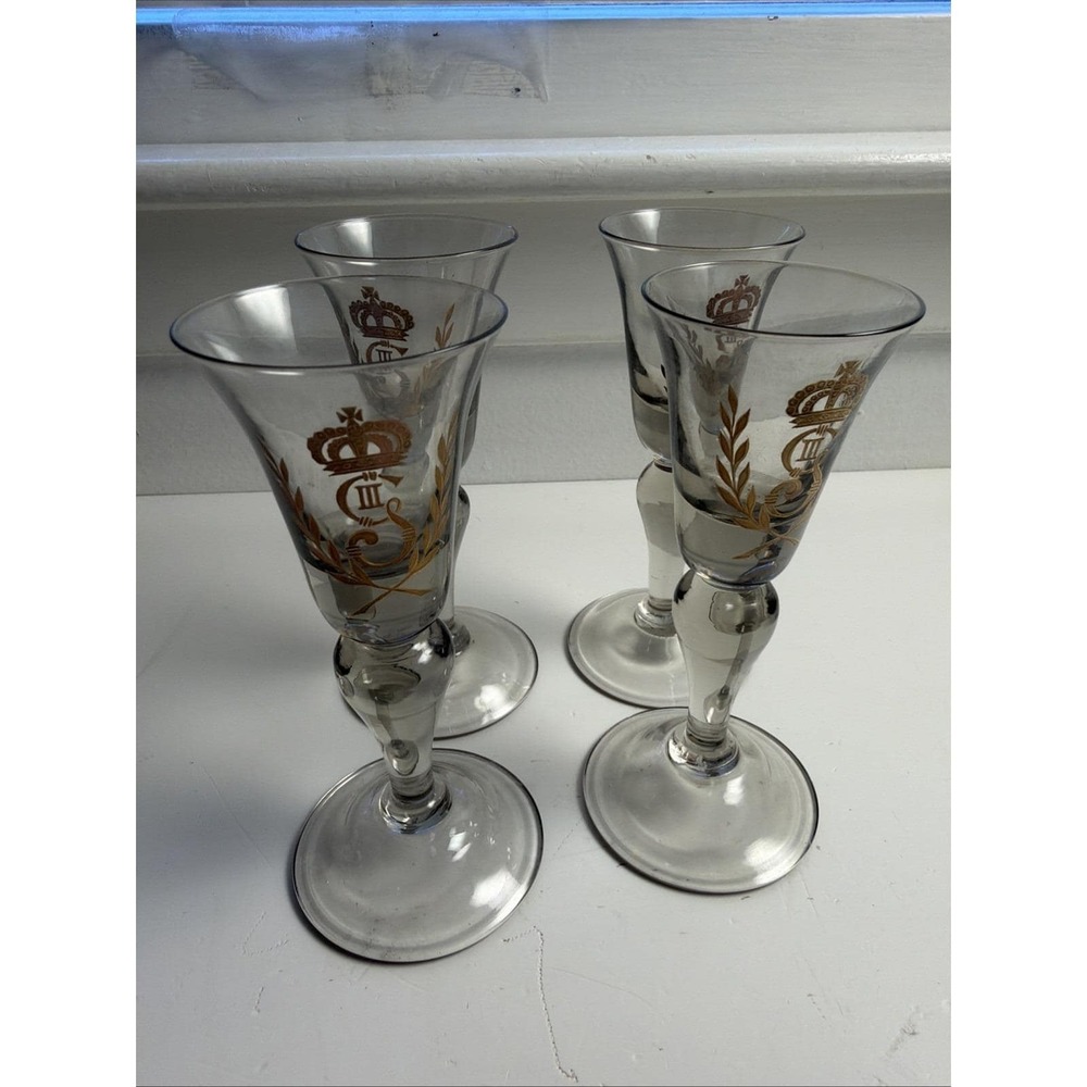 VTG Hovmantorp Glasburk Hand Blown Repros of King Gustav III Stemware (Set of 4)